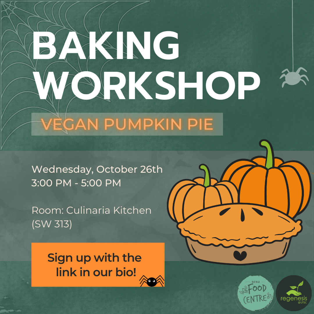 Baking Workshop poster with images of pumpkins and pie