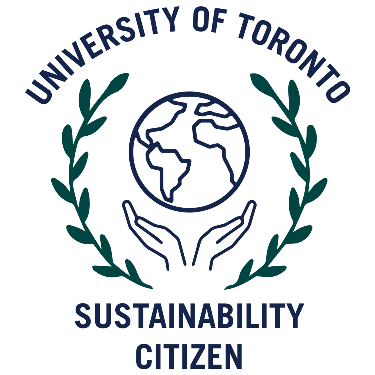 Sustainability Citizen logo, showing two hands under planet Earth
